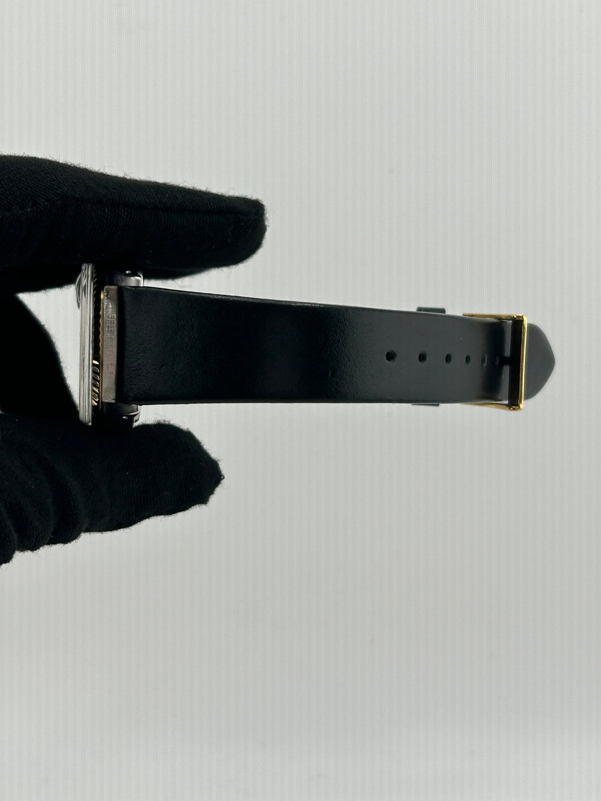 Rolex Datejust 36 Champagne Stick Dial on Generic Black Leather Strap Ref. 1601 1974 — view 5
