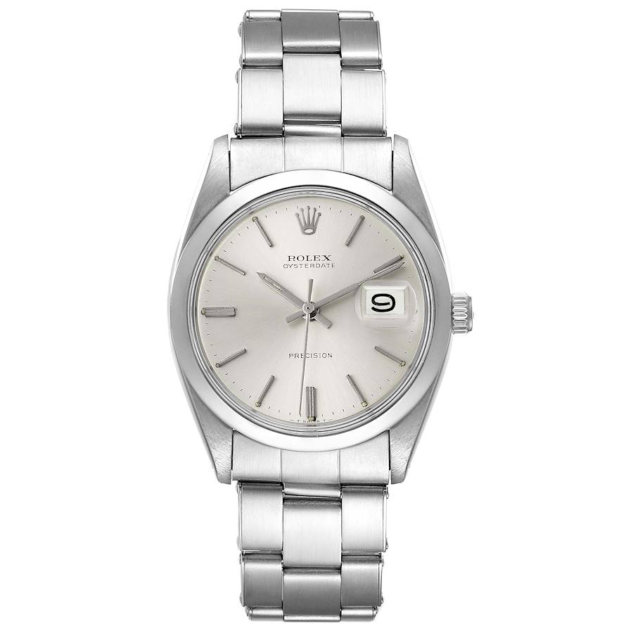 Rolex Oysterdate Precision Silver Stick Dial on Oyster Bracelet Ref. 6694 Papers 1989
