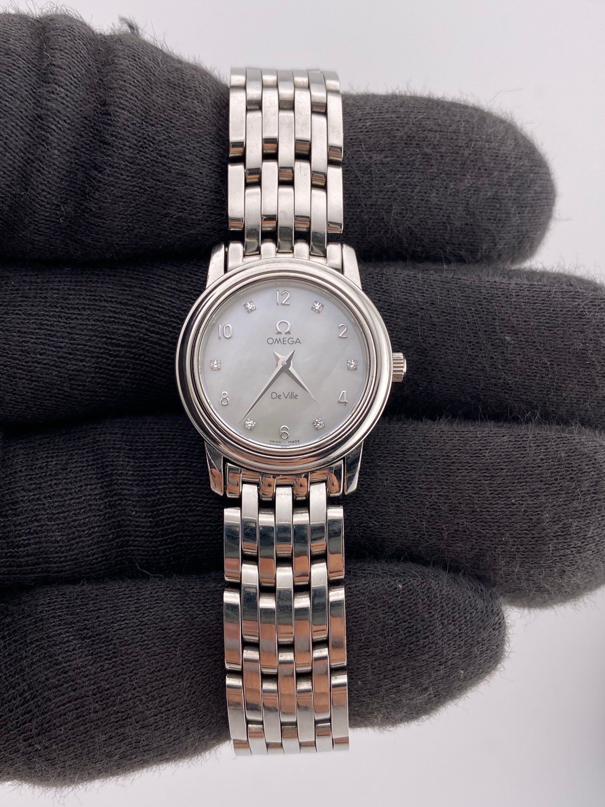 Omega De Ville White Mop Dial on Stainless Steel Bracelet Ref. 4570.75.00 — view 2