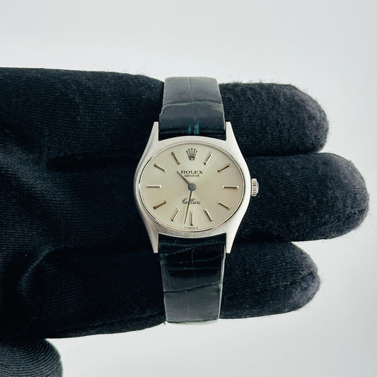 Rolex Cellini Silver Stick Dial on Leather Ref. 3802/9 1972