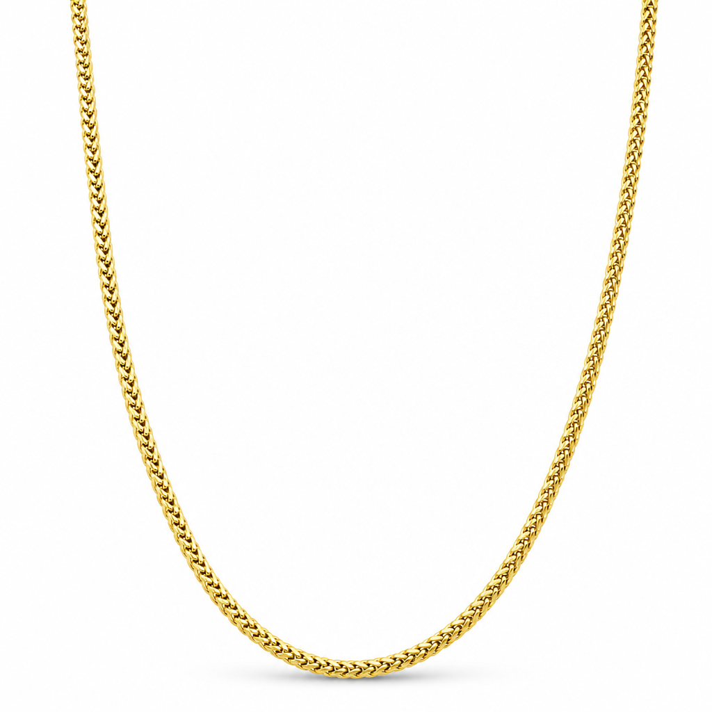 18K Yellow Gold Solid Franco Chain - 24 Inches