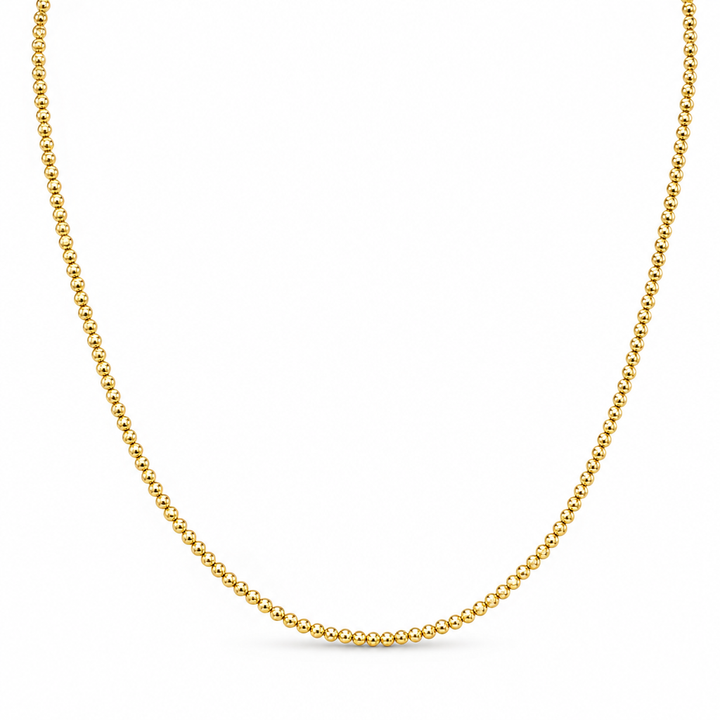18K Yellow Gold Moon-Cut Faceted Bead Chain - 20 Inches