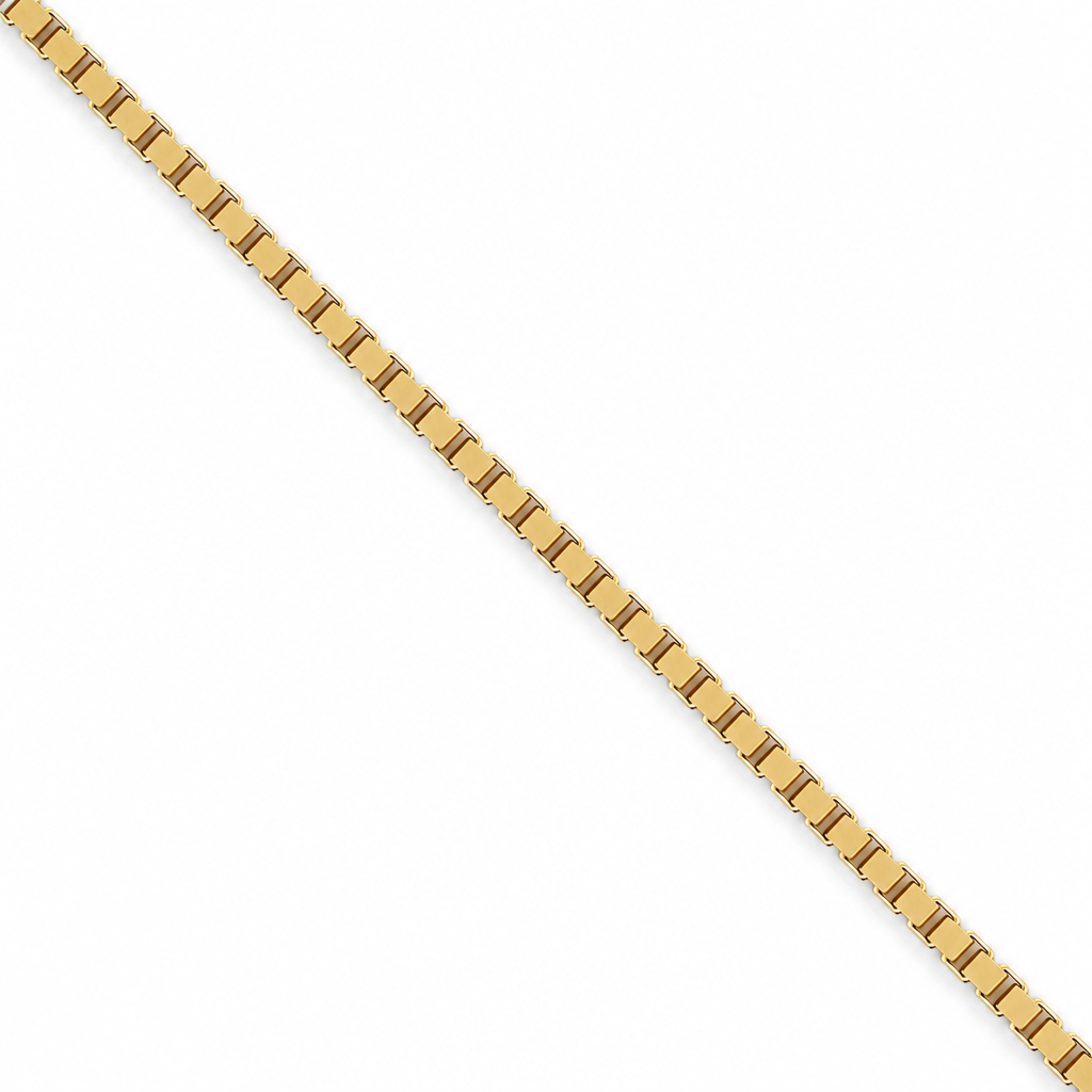 18K Yellow Gold Solid Venetian Box Chain - 20 Inches