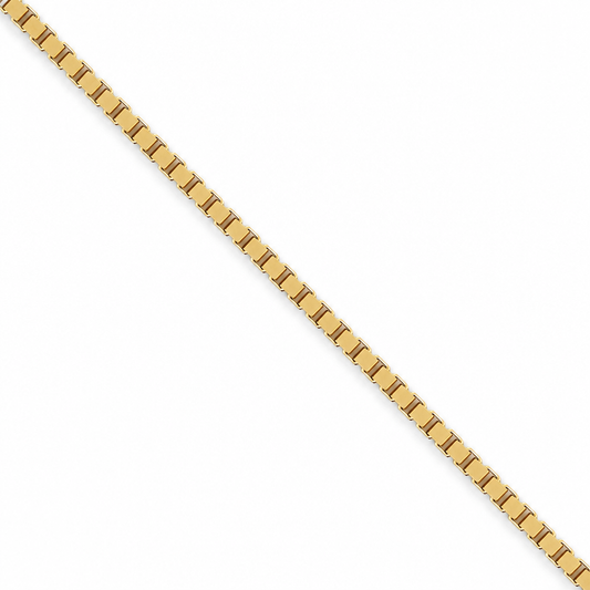 18K Yellow Gold Solid Venetian Box Chain - 20 Inches