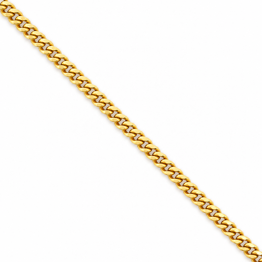 18K Yellow Gold Semi-Solid Miami Cuban Link Chain - 22 Inches