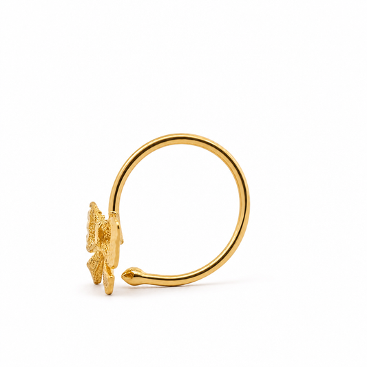 24K Solid Gold Boxtie Nose Ring Hoop