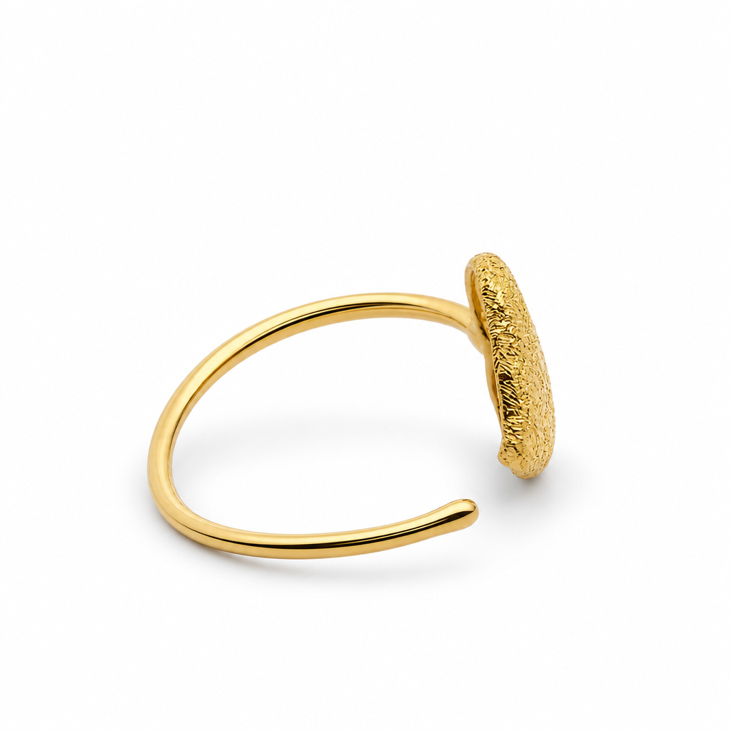 24K Solid Gold Heart Nose Ring Hoop