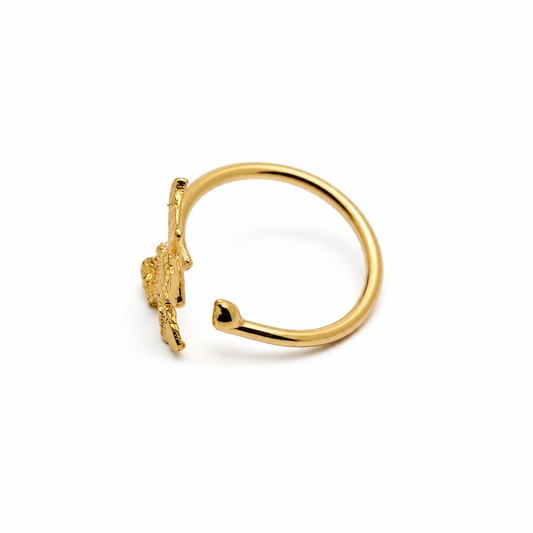 24K Solid Gold Butterfly Nose Ring Hoop