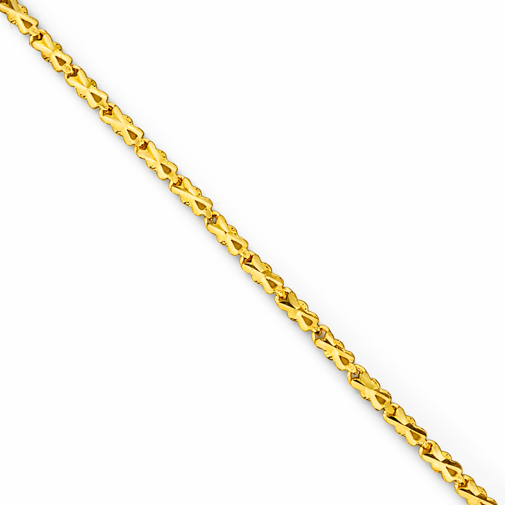 24K Yellow Gold Fish Style Chain Necklace