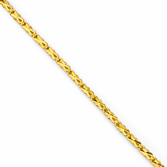 24K Yellow Gold Fish Style Chain Necklace