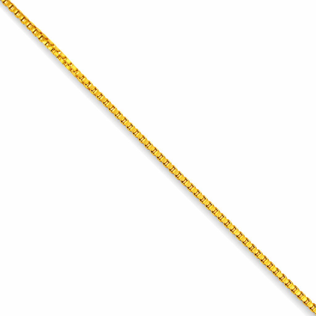 24K Yellow Gold Box Links Chain Necklace - 18 Inch