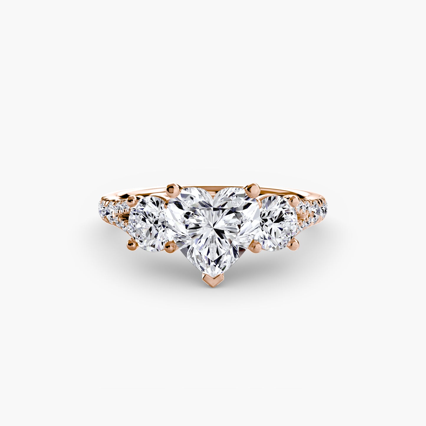 Anillo de tres piedras con banda pavé 3