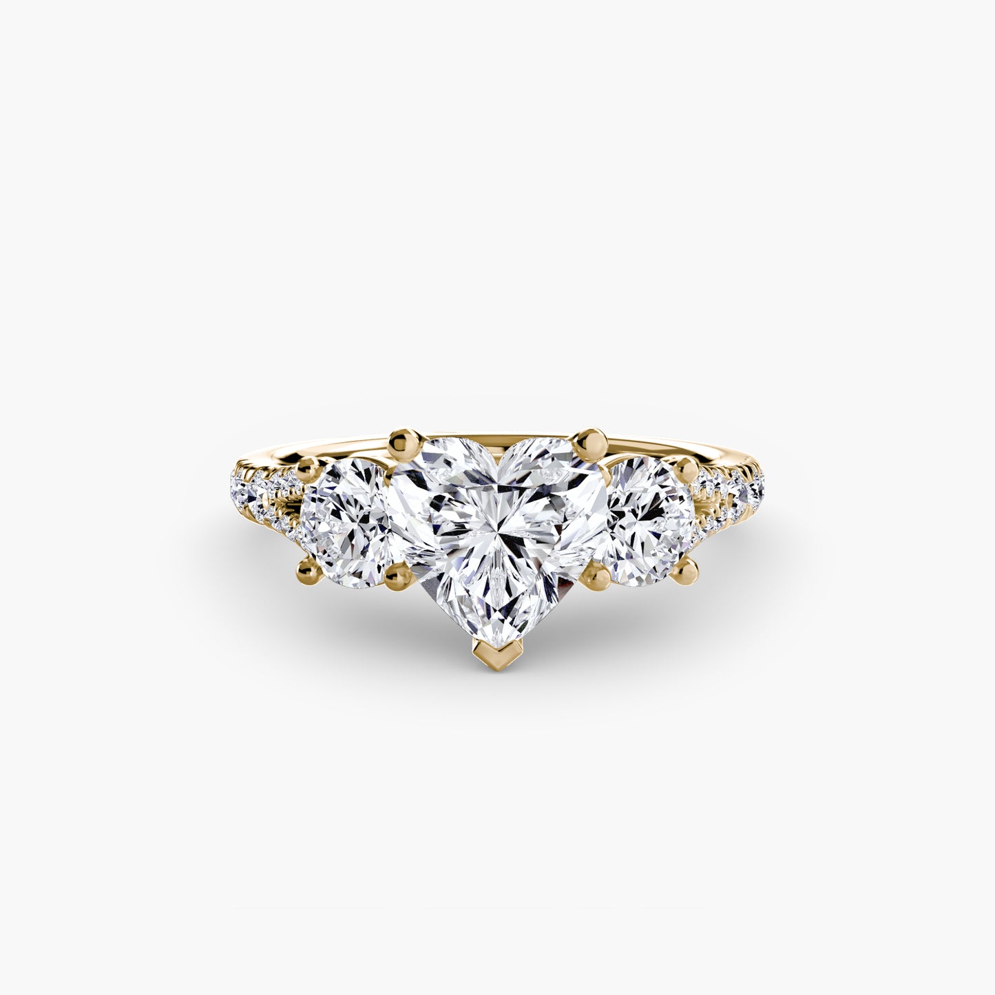 Anillo de tres piedras con banda pavé 3