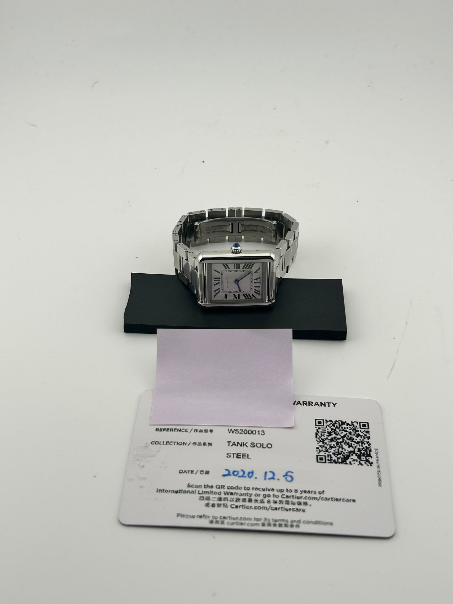 Cartier Tank Solo Silver Roman Dial on Stainless Steel Ref. W5200013 Card 2020 — view 7