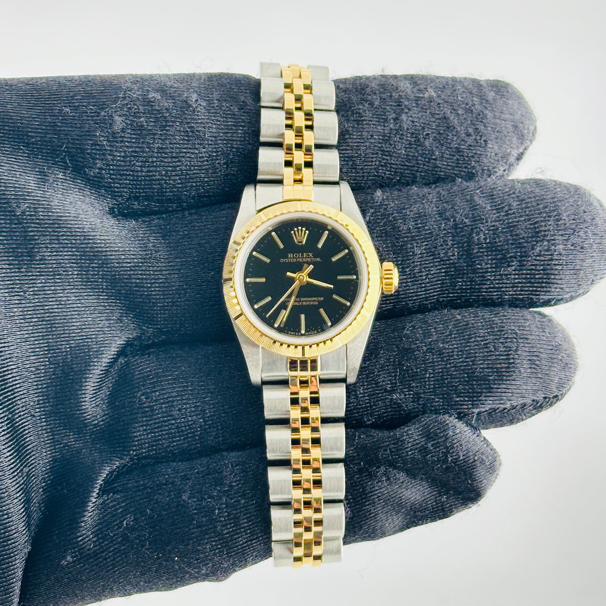 Rolex Datejust Lady Black Stick Dial on D Link Jubilee Ref. 76243 1999 — view 2