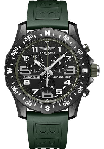 Breitling Endurance Pro Black Dial on Green Rubber Strap Ref. X82310D31B1S1 Complete 2026