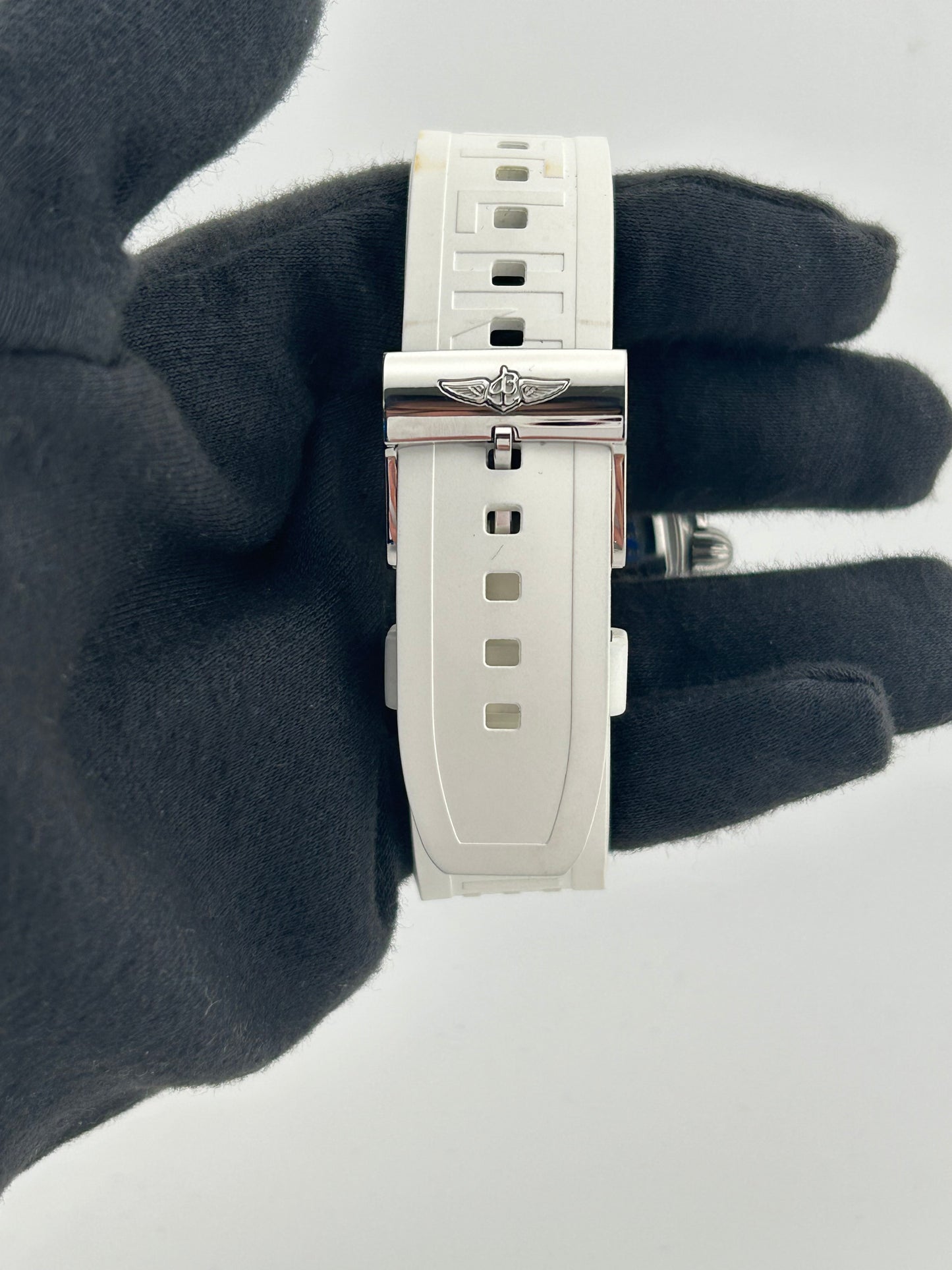 Breitling Galactic Unitime Black Dial on Rubber Strap Ref. WB3510 Complete — view 4