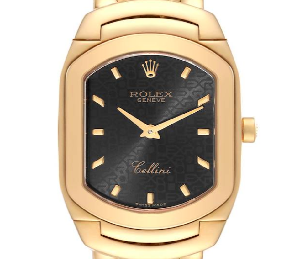 Rolex Cellini Cellissima Black Anniversary Dial Dial on Generic Leather Band Ref. N373406 1991