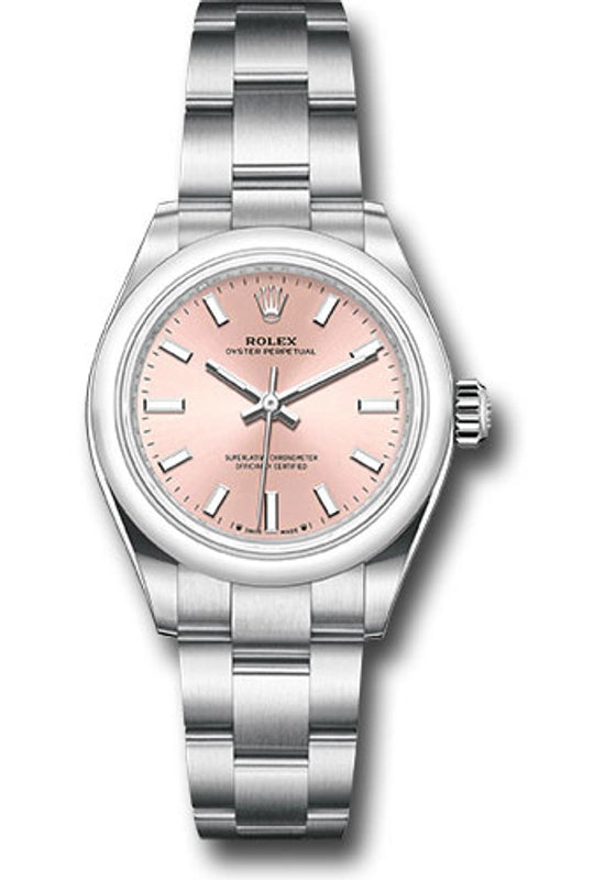 Rolex Oyster Perpetual Pink Dial on Oyster Ref 276200 with New Style Card Green 2024