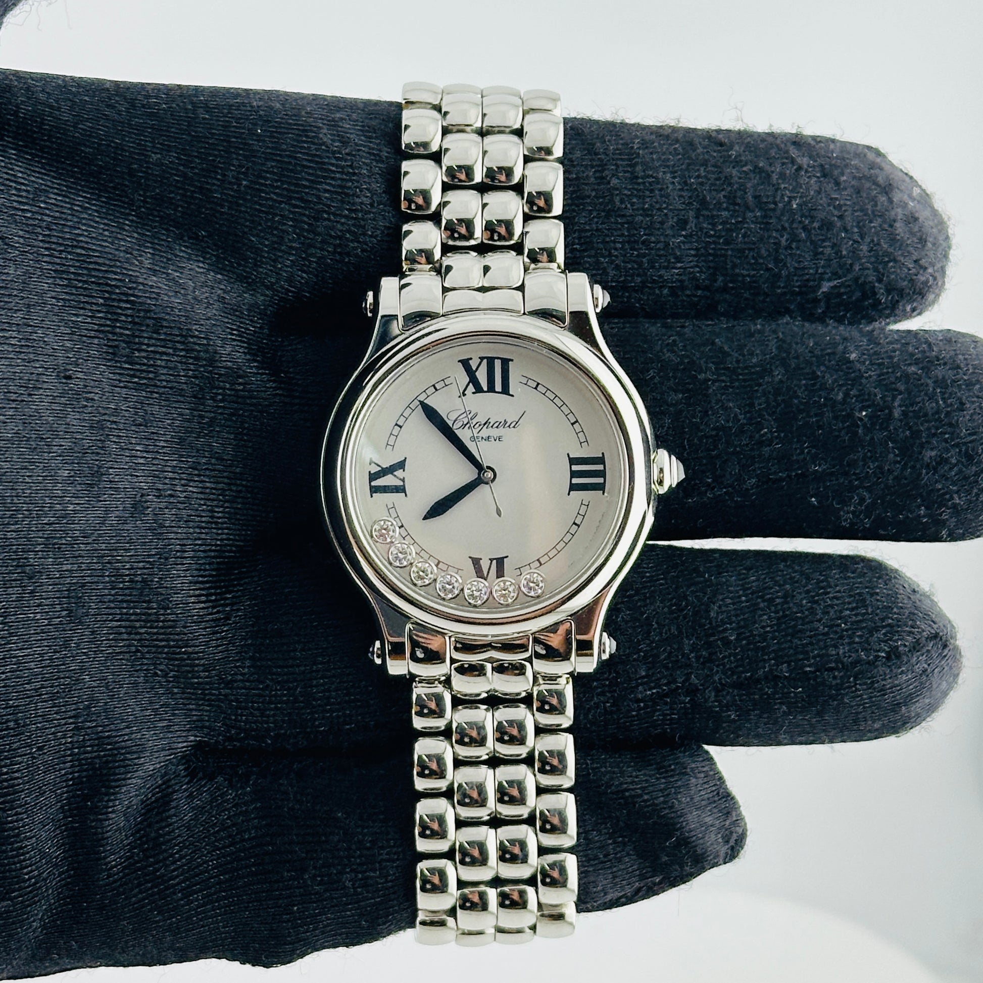 Chopard Happy Sport The First Silver Roman / Moving Diamonds Dial on Stainless Steel Bracelet Ref. 278610-3001 Manuals Only — view 2