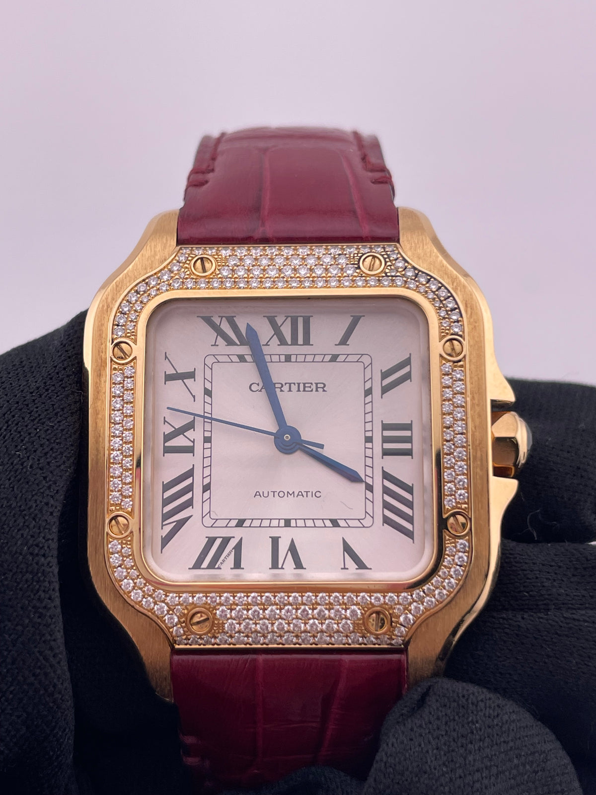 Cartier Santos de Cartier Silver Dial on Leather Strap Ref. WJSA0008 Card 2021 — view 2