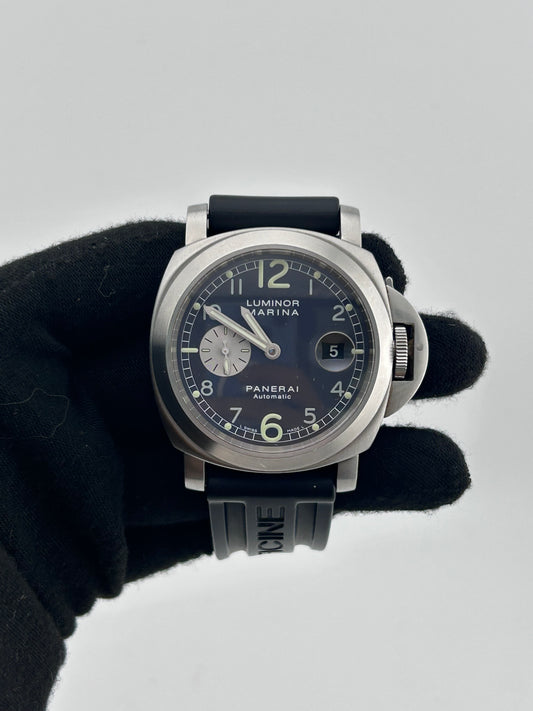 Panerai Luminor Marina Grey Dial on Rubber Strap Ref. PAM00086 Complete 2001 — view 2
