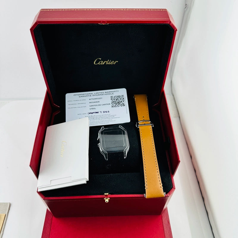 Cartier Santos de Cartier Medium Silver Dial on Bracelet Ref WSSA0029/4075 with Card 2023