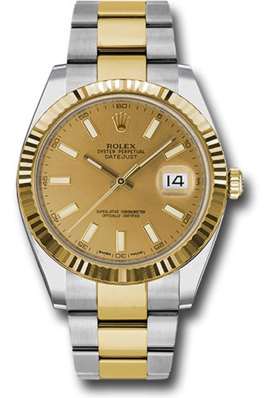 Rolex Datejust 41 Champagne Index Dial on Oyster Ref 126333 with New Style Card White 2017