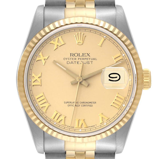 Rolex Datejust Champagne Roman Dial on D Link Jubilee Ref. 16233 1995