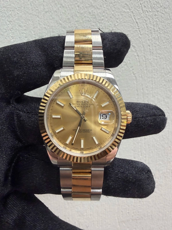 Rolex Datejust Champagne Index Dial on Oyster Ref 126333 with New Style Card White 2017