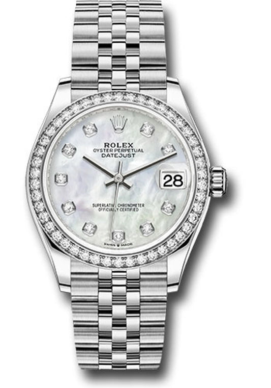 Rolex Datejust 31 White Mother Of Pearl Diamond Dial on Jubilee Ref 278384 with New Style Card Green 2026