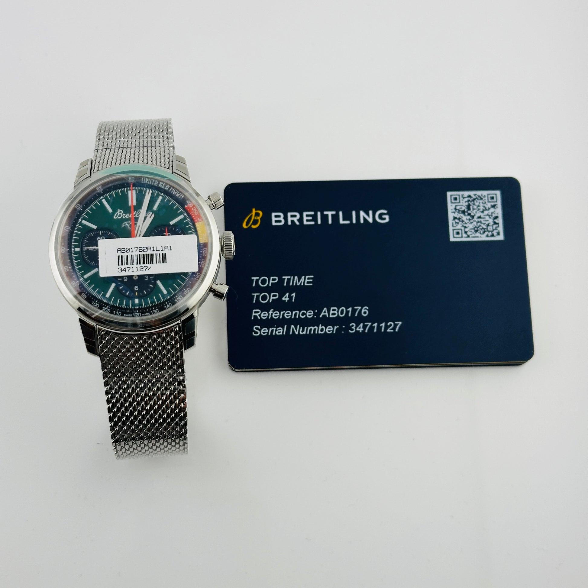 Breitling Top Time B01 B&P Green Dial on Bracelet Ref. AB01762A1L1A1 Card 2025 — view 5