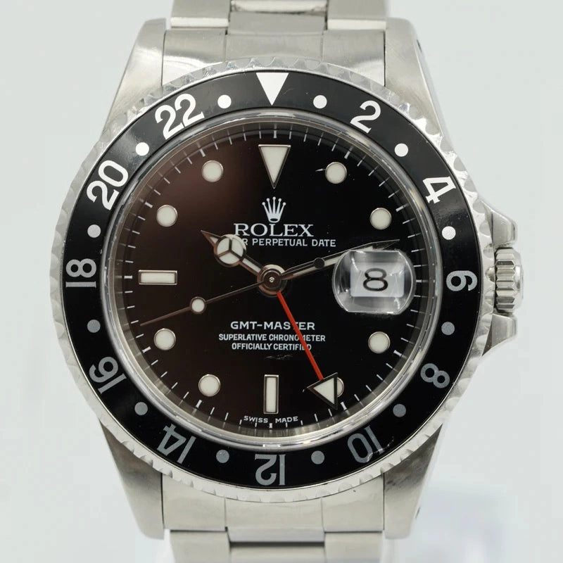 Rolex GMT-Master Black Dial on Oyster Ref 16700 with Papers 1997