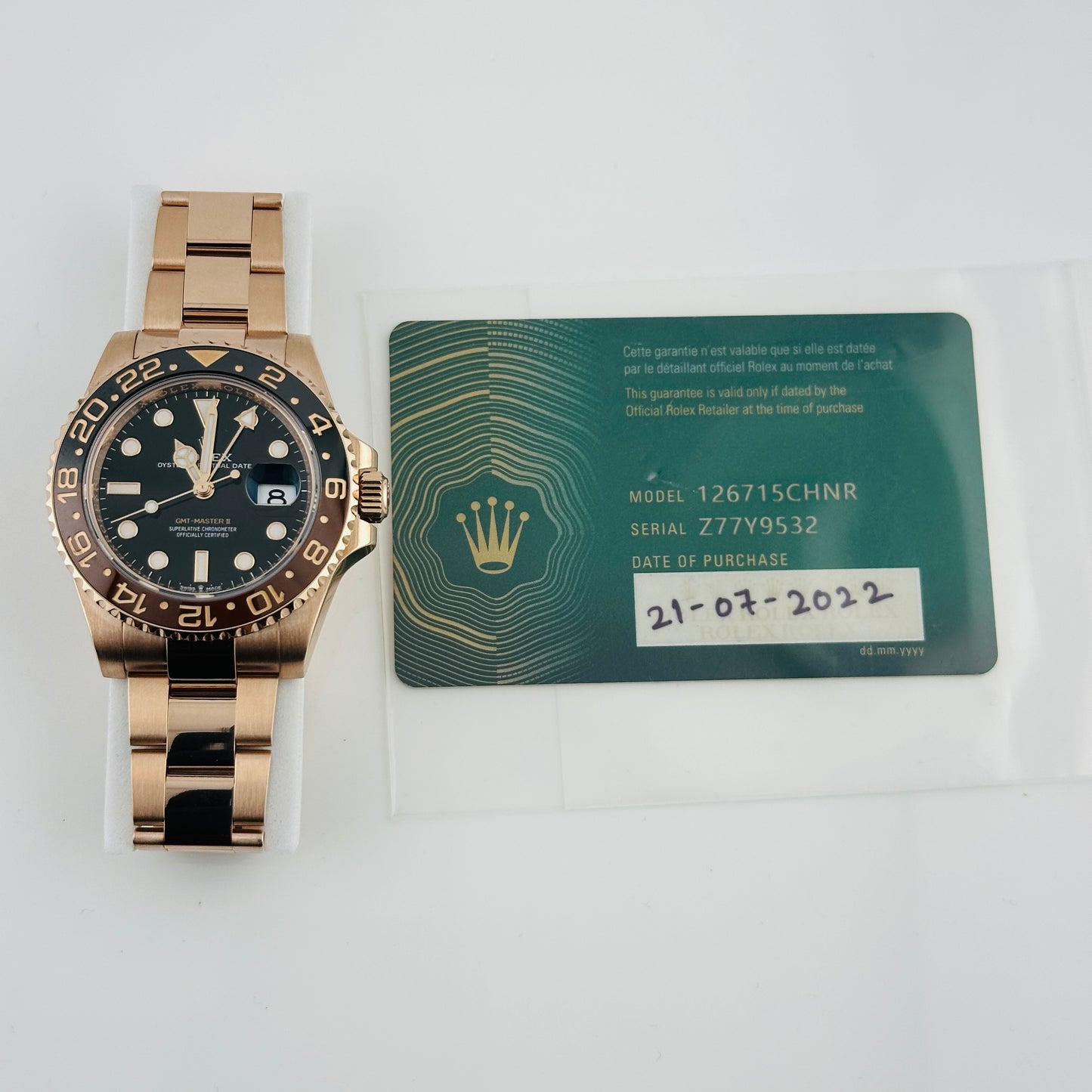 Rolex GMT-Master II "Root Beer" Black Dial on Oyster Ref. 126715CHNR Card 2022 — view 5