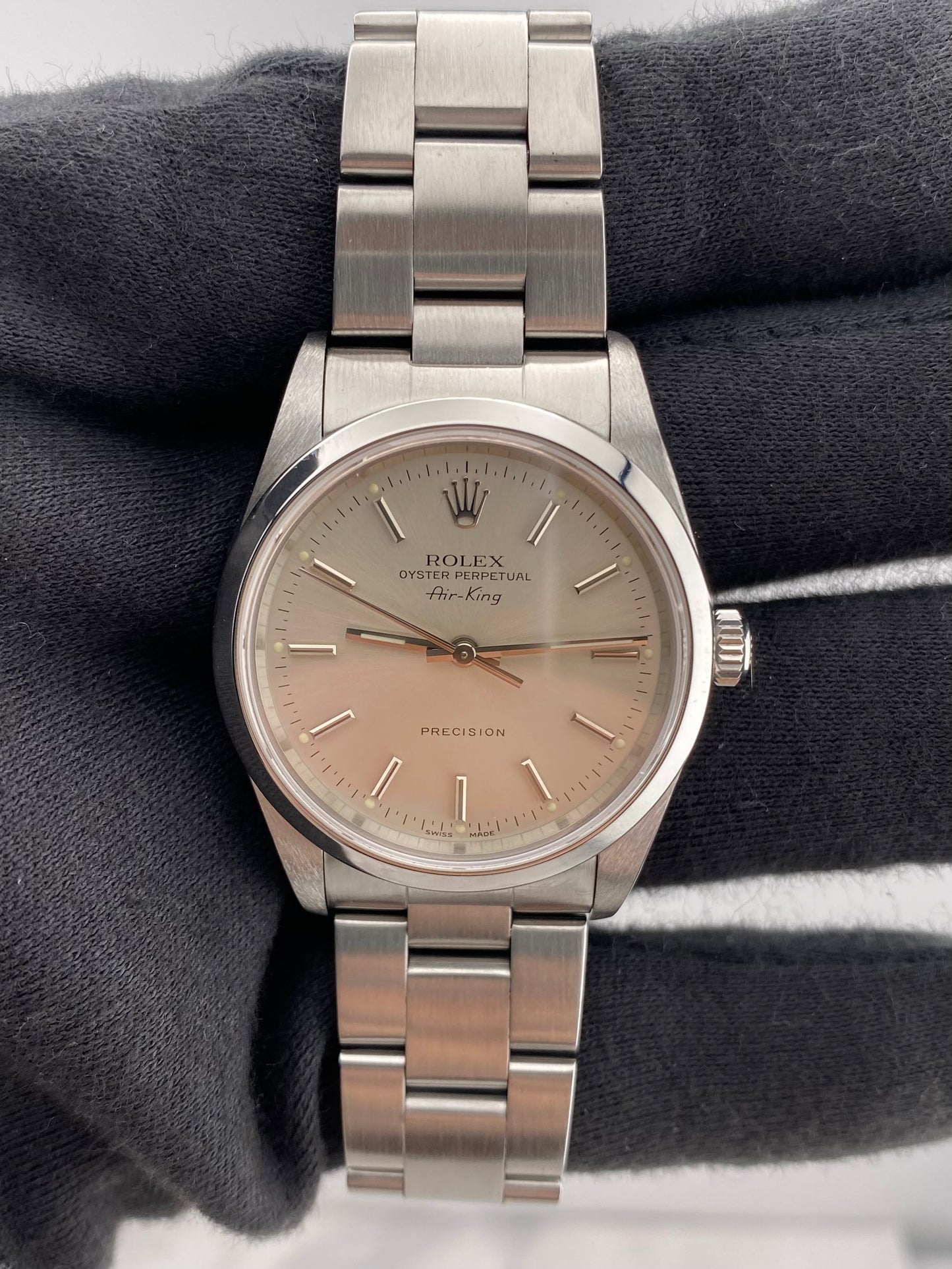 Rolex Air-King Silver Dial on Oyster Bracelet Ref. 14000M 2002 — view 2