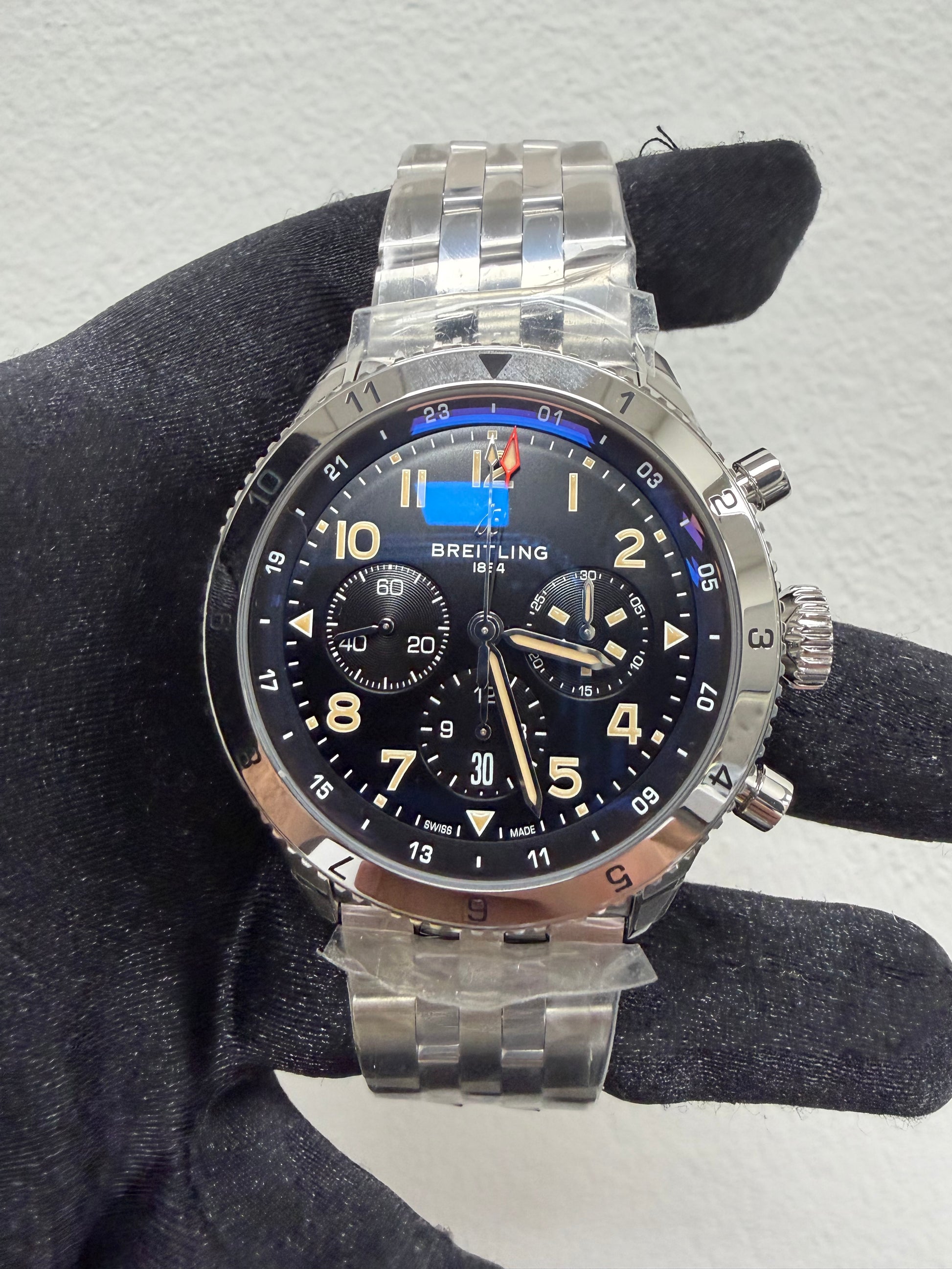 Breitling Super AVI B04 Chronograph GMT Black Dial on Bracelet Ref. AB04453A1B1A1 Card 2026 — view 2