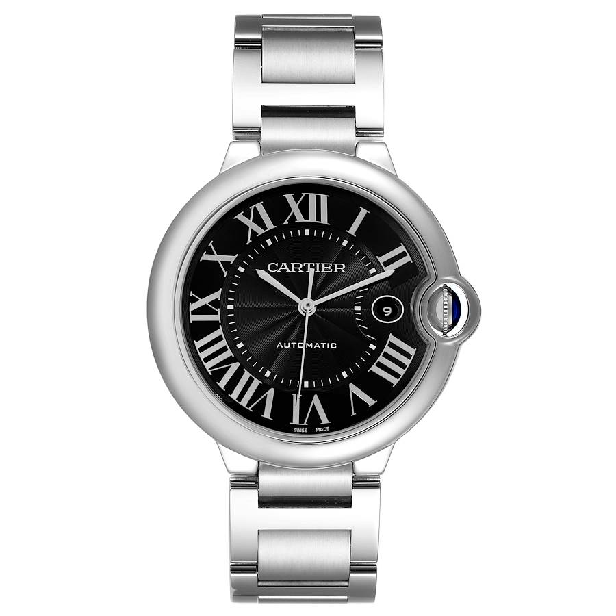Cartier Ballon Bleu Black Roman Numerals Dial on Stainless Steel Bracelet Ref. W6920042 Manuals Only