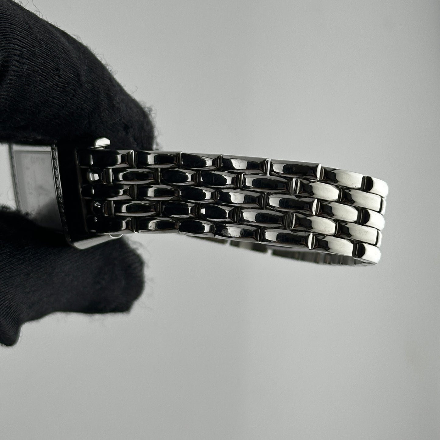 Jaeger Le Coultre Reverso B/M White Arabic Dial on 5 Row Links Ref. 201.8.47 Manuals Only Open Date — view 5