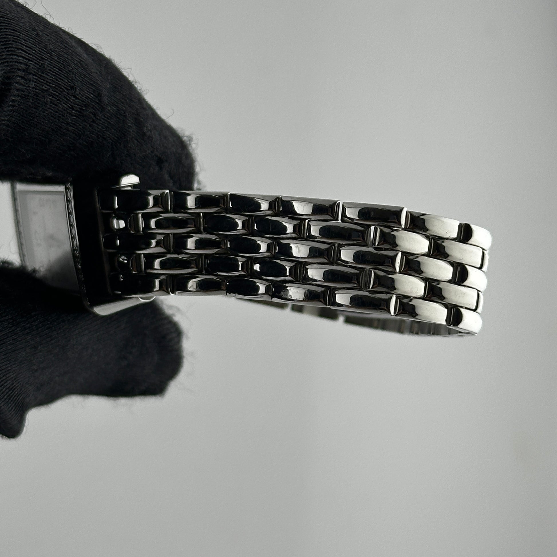 Jaeger Le Coultre Reverso B/M White Arabic Dial on 5 Row Links Ref. 201.8.47 Manuals Only Open Date — view 5