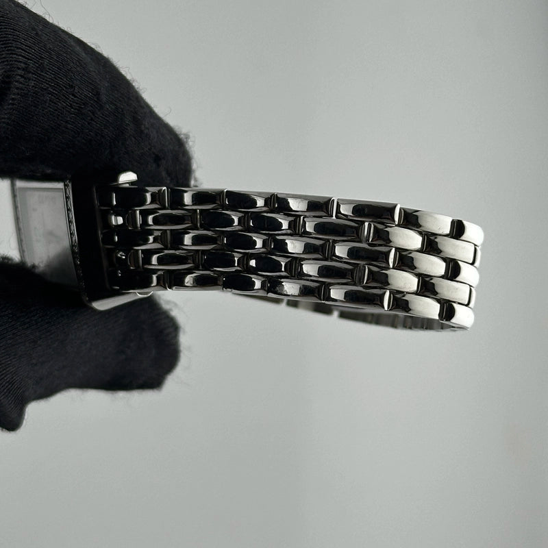 Jaeger-LeCoultre Reverso B/M Jaeger Le Coultre Reverso B/M White Arabic Dial on 5 Row Links Ref 201.8.47 with Manuals Only