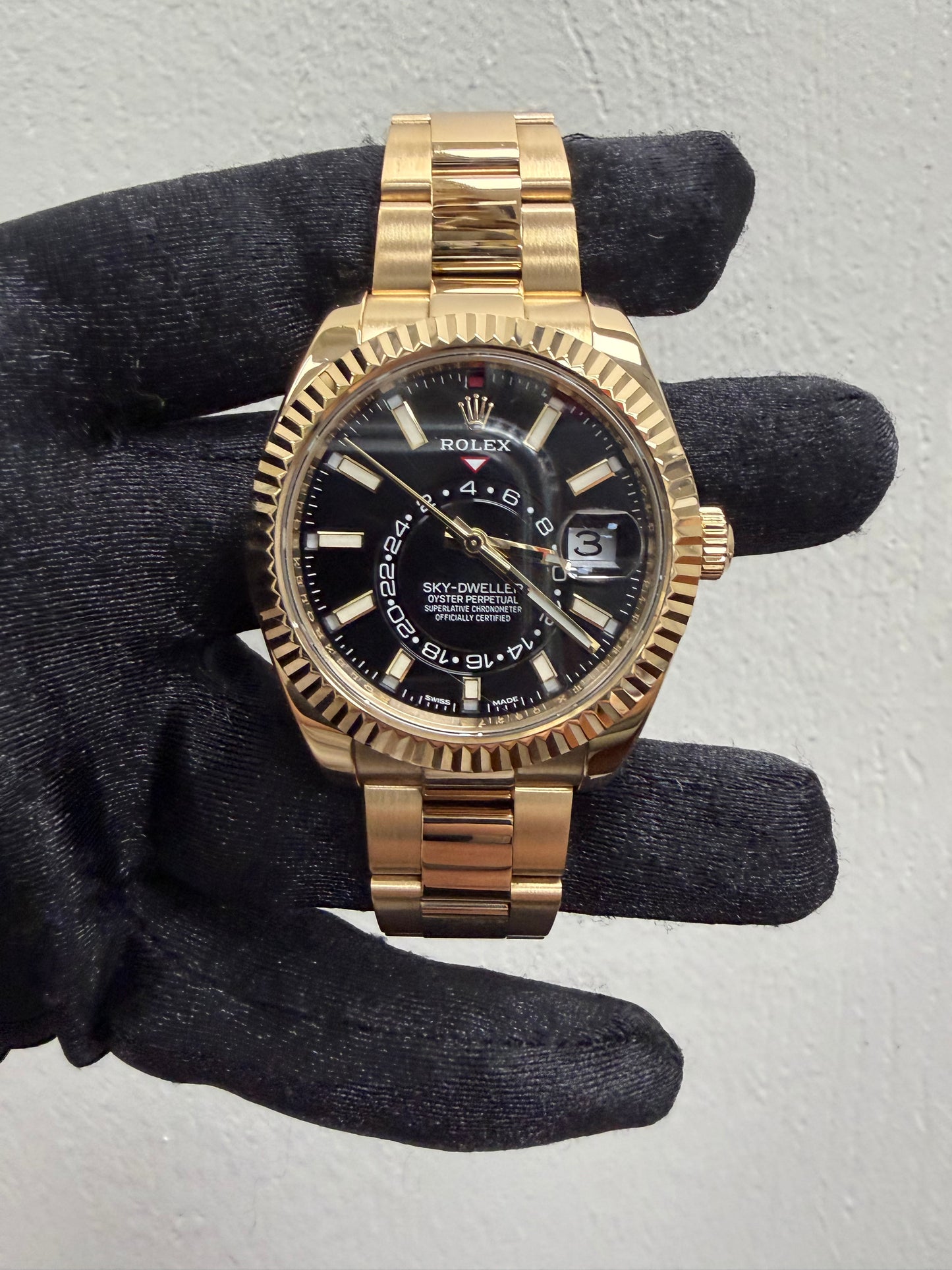 Rolex SkyDweller Black Stick Dial on Oyster Ref. 326938 Card 2021 — view 2