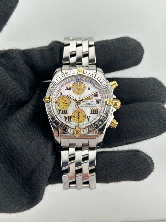 Breitling Chrono Cockpit White M.O.P. Dial on Stainless Steel Ref. B13357 Papers 2005