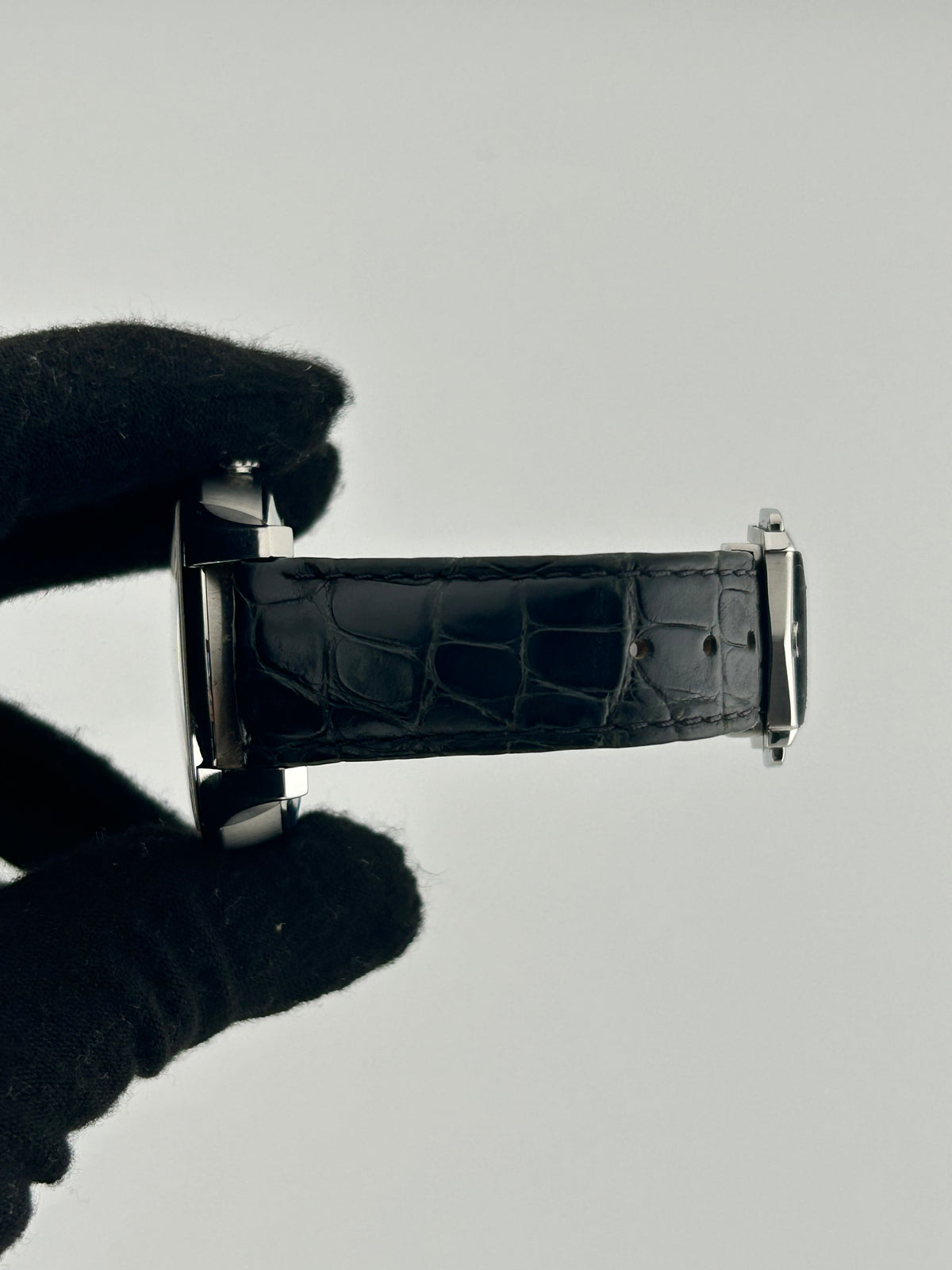Omega De Ville Silver Roman Dial on Leather Ref. 433.13.41.21.02.001 Complete Open Date — view 5