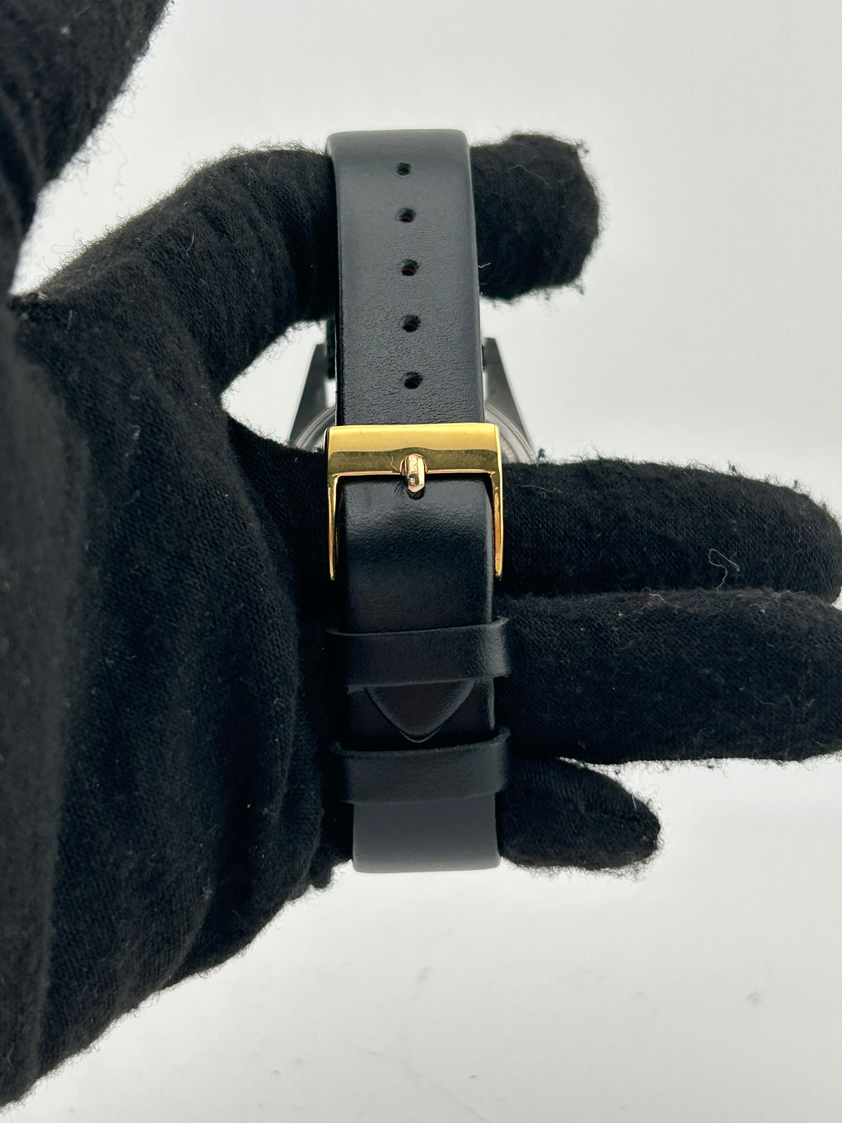 Rolex Datejust 36 Champagne Index Dial on Generic Black Leather Band Ref. 16013 1988 — view 3