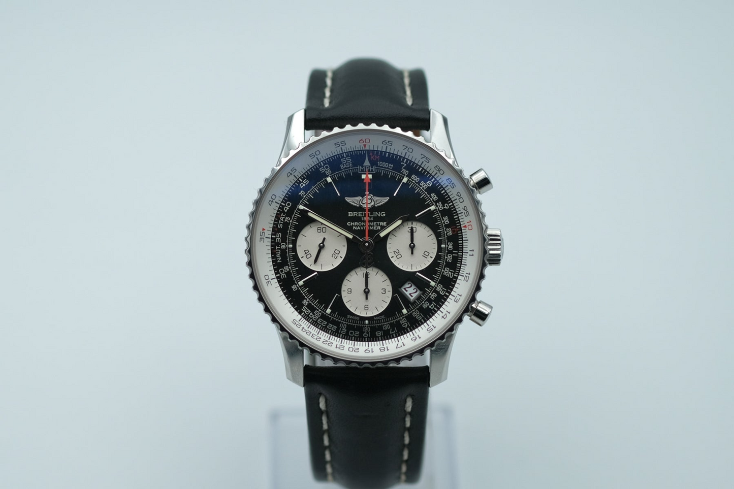 Breitling Navitimer Blue/Silver Dial on Leather Ref. AB0121/S232B48KBA Card 2010