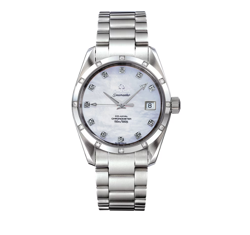 Omega Seamaster 150m White Mop Diamond Dial on Stainless Steel Bracelet Ref. 2505.75