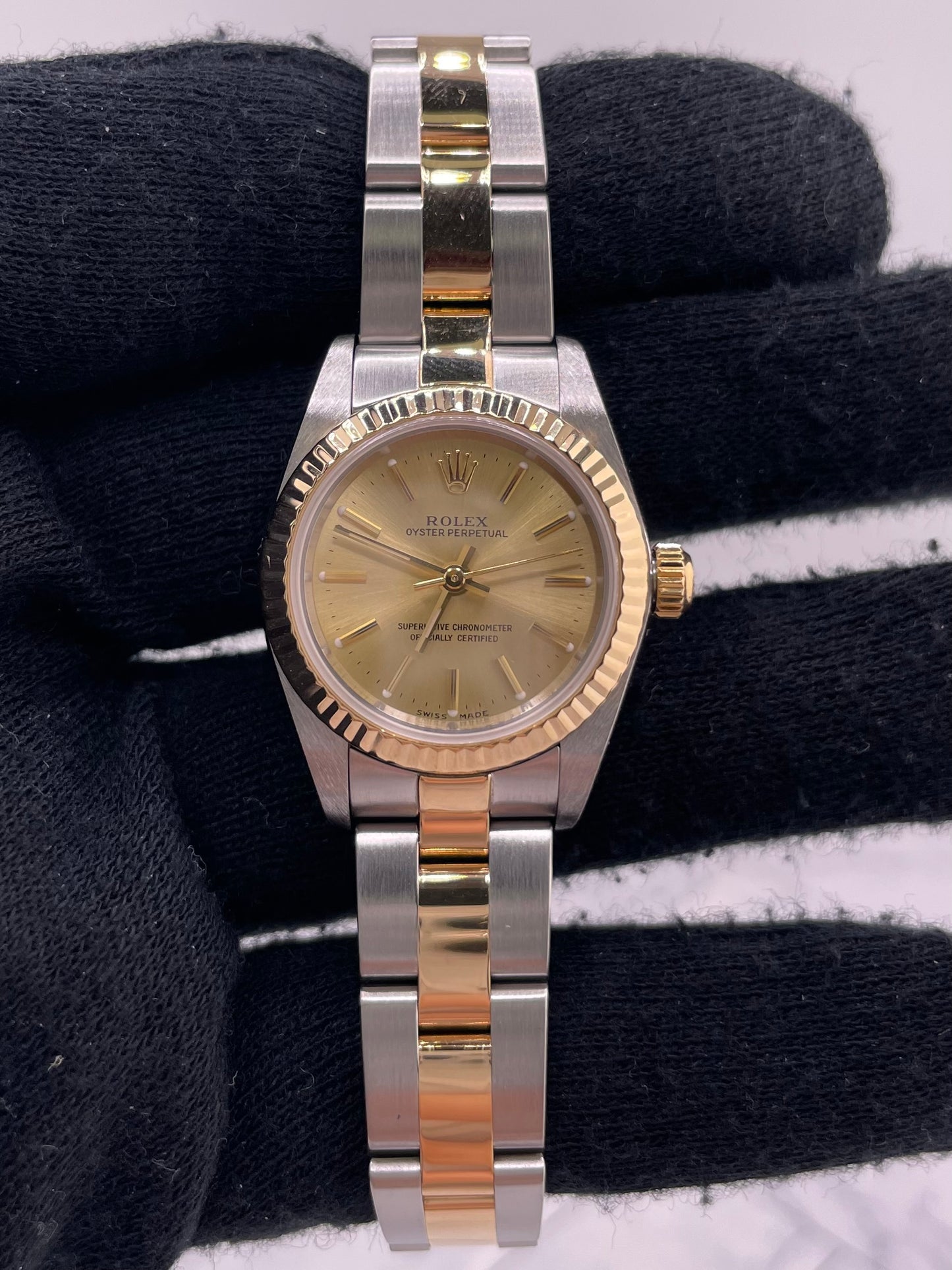 Rolex Oyster Perpetual Champagne Dial on Oyster Ref. 76193 1999