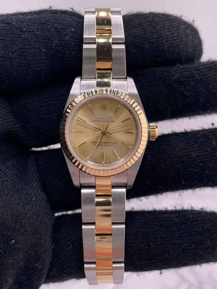 Rolex Oyster Perpetual Champagne Dial on Oyster Ref. 76193 1999