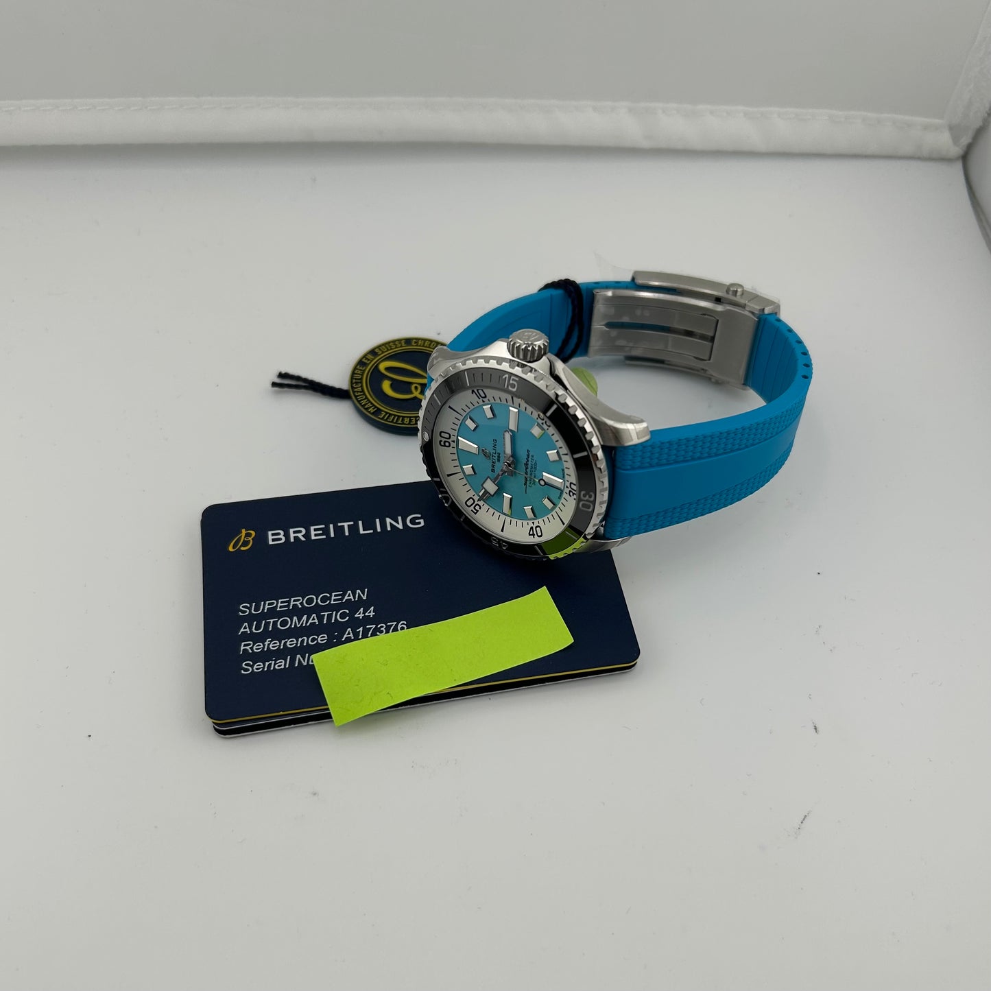 Breitling Superocean Automatic Turquoise Dial on Rubber Strap Ref. A17376211L2S2 Card 2026 — view 7