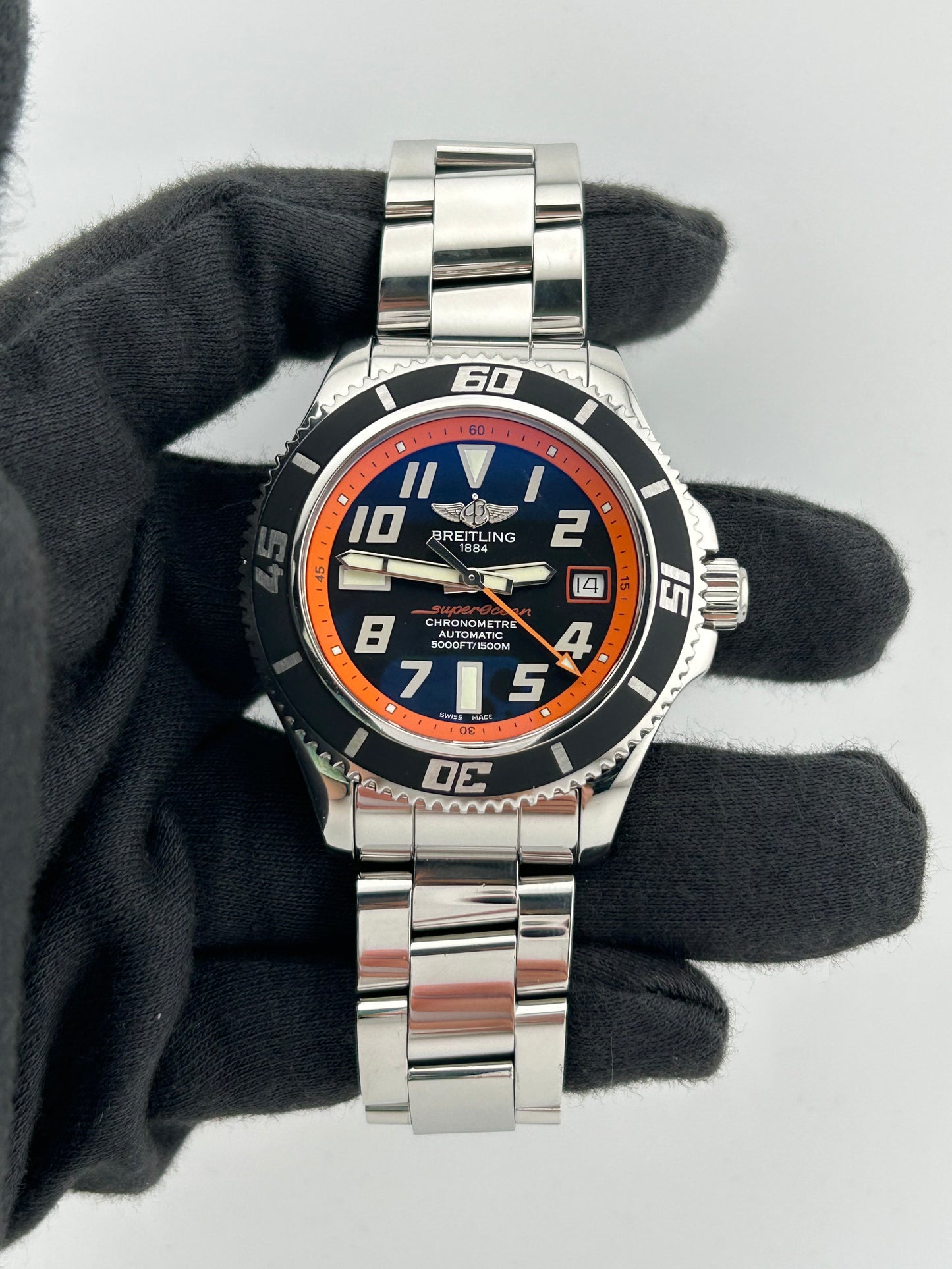 Breitling Superocean Abyss Black Orange Dial on Stainless Steel Ref. A17364 — view 2
